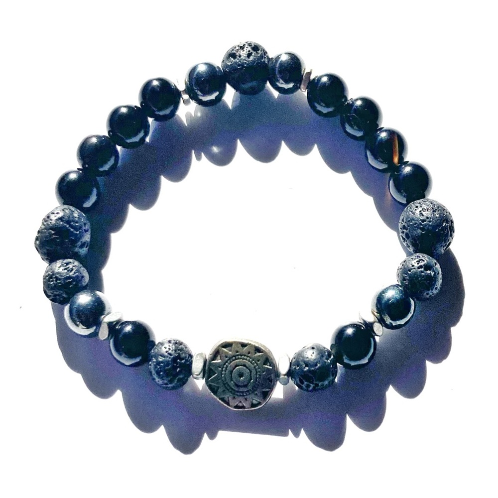 Unique Men's Bracelet🔹Black Onyx-Hematite - Picture 1 of 5